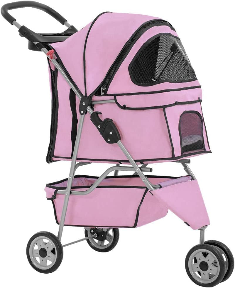 dog stroller with cup holder 3 Wheels Pet Stroller Dog Stroller Cat Cage Jogger Stroller Cats Trave – Threads and Tidbits