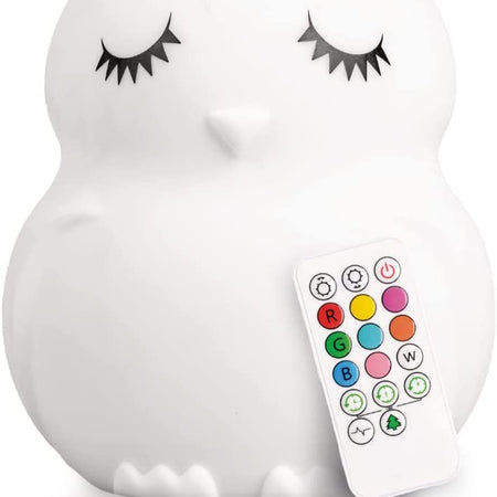 Silicone Night Light for Kids, Bear - 9 Soft Colors, Remote Sleep Timer - Rechargeable, Battery-Operated Light for Toddler, Baby, Girls, Boys - Bedroom, Nursery
