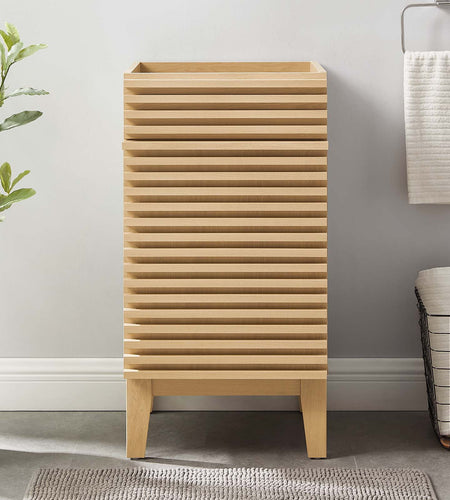 Render 18" Bathroom Vanity Cabinet (Sink Basin Not Included) in Oak