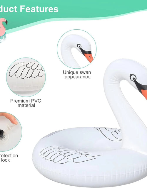Load image into Gallery viewer, Swan Pool Floats with Solar Powered LED Color Changing Lights, 42&#39;&#39; Large Inflatable Pool Floaties Lake and Beach Floaty Summer Pool Lounge for Adults
