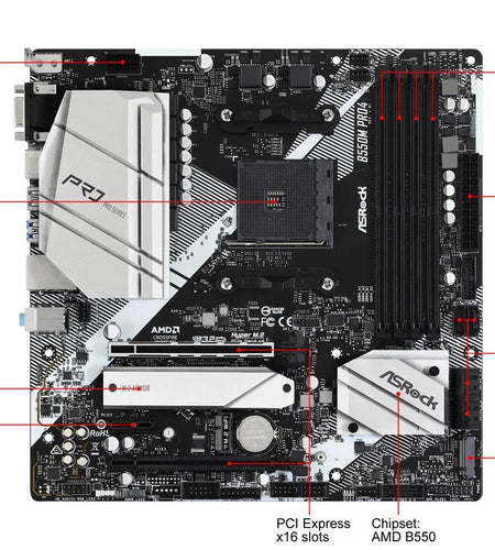 B550M PRO4 AM4 AMD B550 SATA 6Gb/S Micro ATX AMD Motherboard