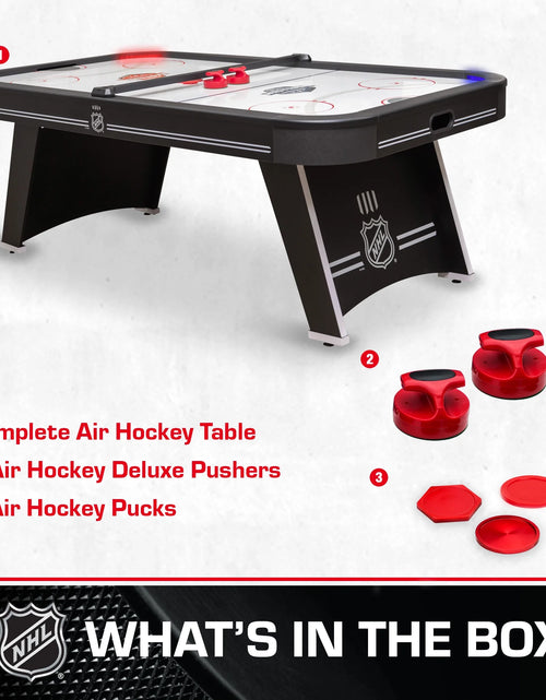 Load image into Gallery viewer, Power Play Pro 84&quot; Indoor Air Hockey Table with Overhead Projection LED Scoring and Light-Up Power Corners
