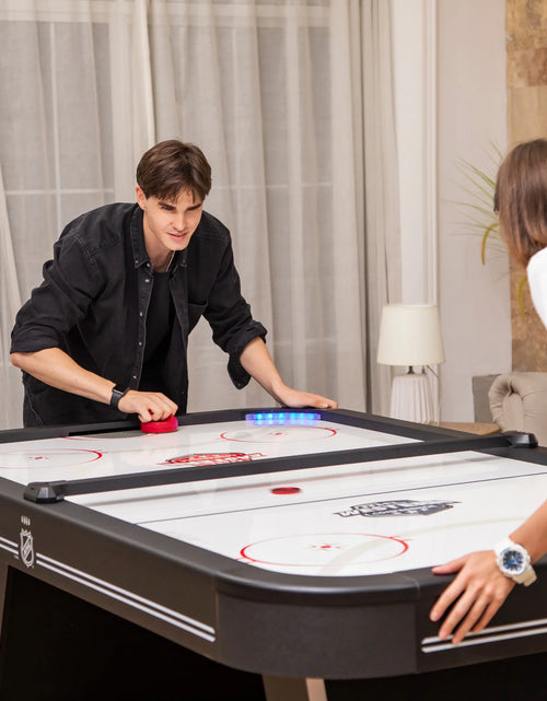 Load image into Gallery viewer, Power Play Pro 84&quot; Indoor Air Hockey Table with Overhead Projection LED Scoring and Light-Up Power Corners
