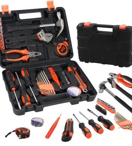 38-Piece General Household Tool Kit, Hand Tool Set with Plastic Toolbox Storage Case, for DIY and Home Repair