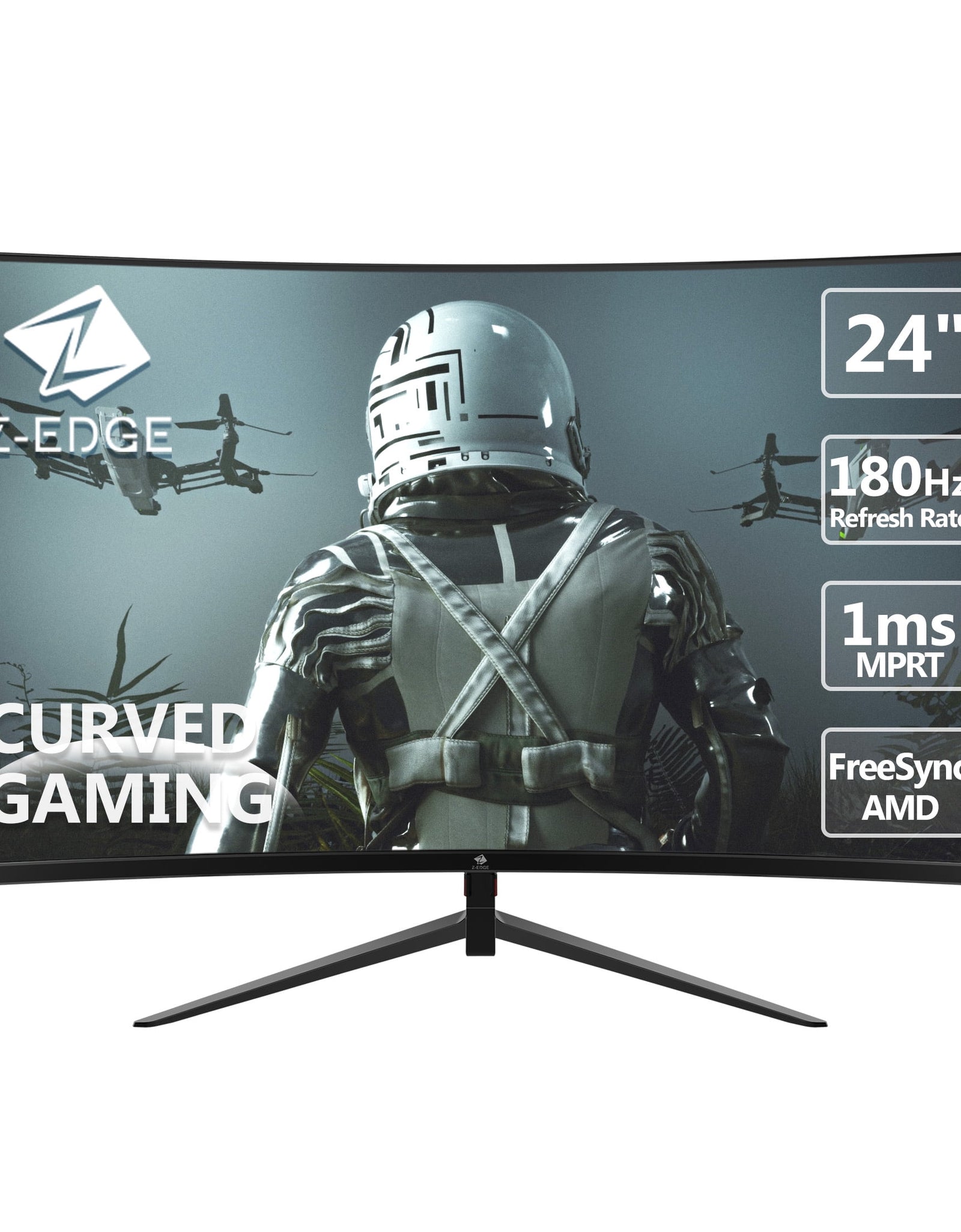 UG24 24-Inch Curved Gaming Monitor 180Hz(Dp) 144Hz(Hdmi) 1Ms Full HD 1920X1080 HDMI DP Port