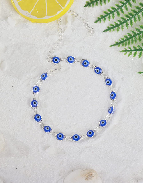 Load image into Gallery viewer, Gold Dainty Evil Eye Bracelets for Girls,14K Gold Evil Eye Chain Bracelet for Girls
