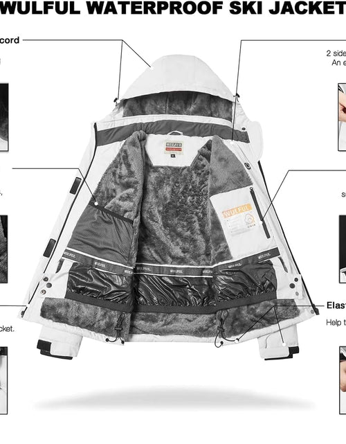 Load image into Gallery viewer, Women’S Waterproof Snow Ski Jacket Mountain Windproof Winter Coat with Detachable Hood
