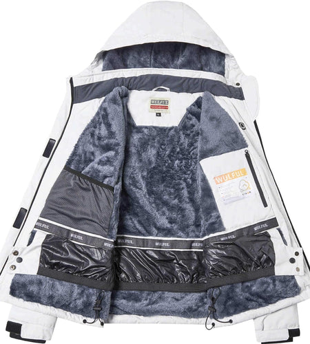 Women’S Waterproof Snow Ski Jacket Mountain Windproof Winter Coat with Detachable Hood