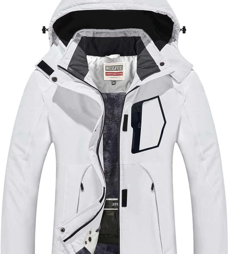Women’S Waterproof Snow Ski Jacket Mountain Windproof Winter Coat with Detachable Hood