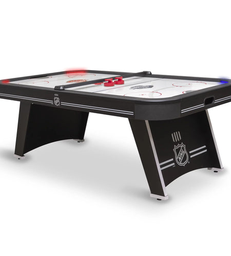 Power Play Pro 84" Indoor Air Hockey Table with Overhead Projection LED Scoring and Light-Up Power Corners