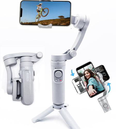 HQ3 SK062 Smartphone Stabilizer, 3-Axis Foldable Pocket Gimbal, Stable Perfect Selfies, Smooth Video, Compatible with Iphone and Android