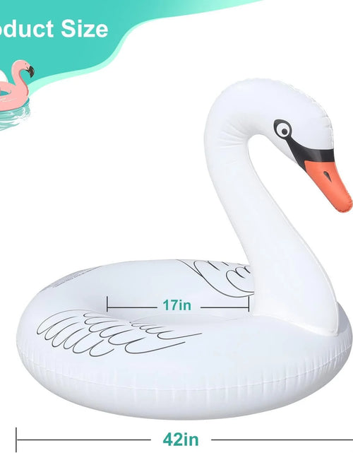 Load image into Gallery viewer, Swan Pool Floats with Solar Powered LED Color Changing Lights, 42&#39;&#39; Large Inflatable Pool Floaties Lake and Beach Floaty Summer Pool Lounge for Adults
