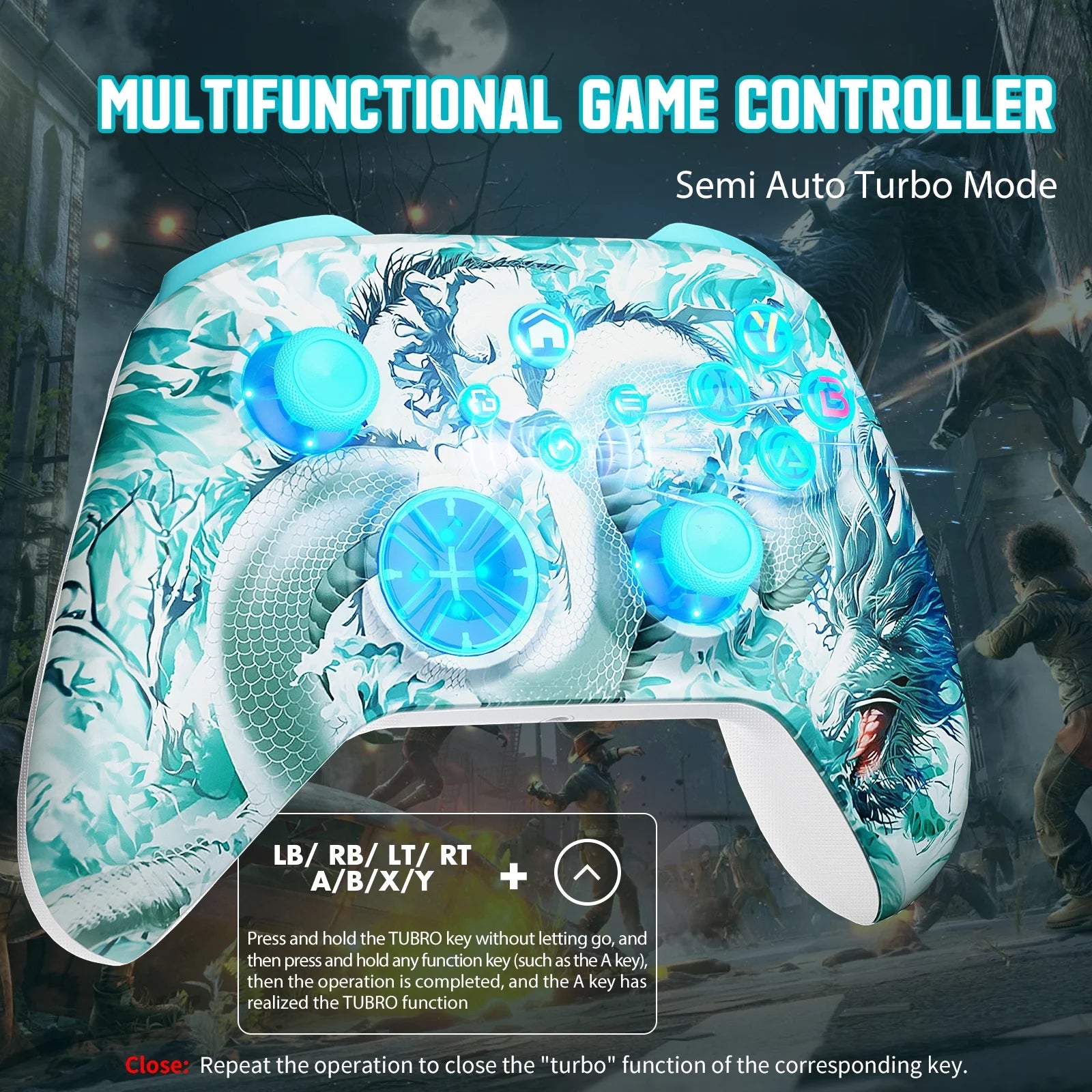 RGB Xbox Controller Wireless for Pc/Xbox(Upgrade Needed for Xbox)Game Controller Compatible with Xbox One S/Xbox Series X/S & Windows 10, Wireless Gaming Joystick with Turbo Function