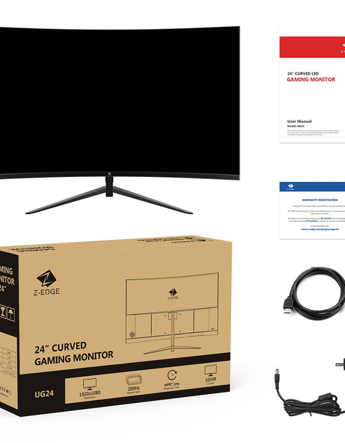 Load image into Gallery viewer, UG24 24-Inch Curved Gaming Monitor 180Hz(Dp) 144Hz(Hdmi) 1Ms Full HD 1920X1080 HDMI DP Port

