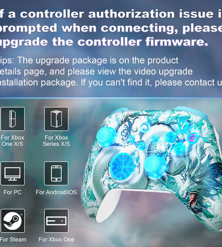 RGB Xbox Controller Wireless for Pc/Xbox(Upgrade Needed for Xbox)Game Controller Compatible with Xbox One S/Xbox Series X/S & Windows 10, Wireless Gaming Joystick with Turbo Function