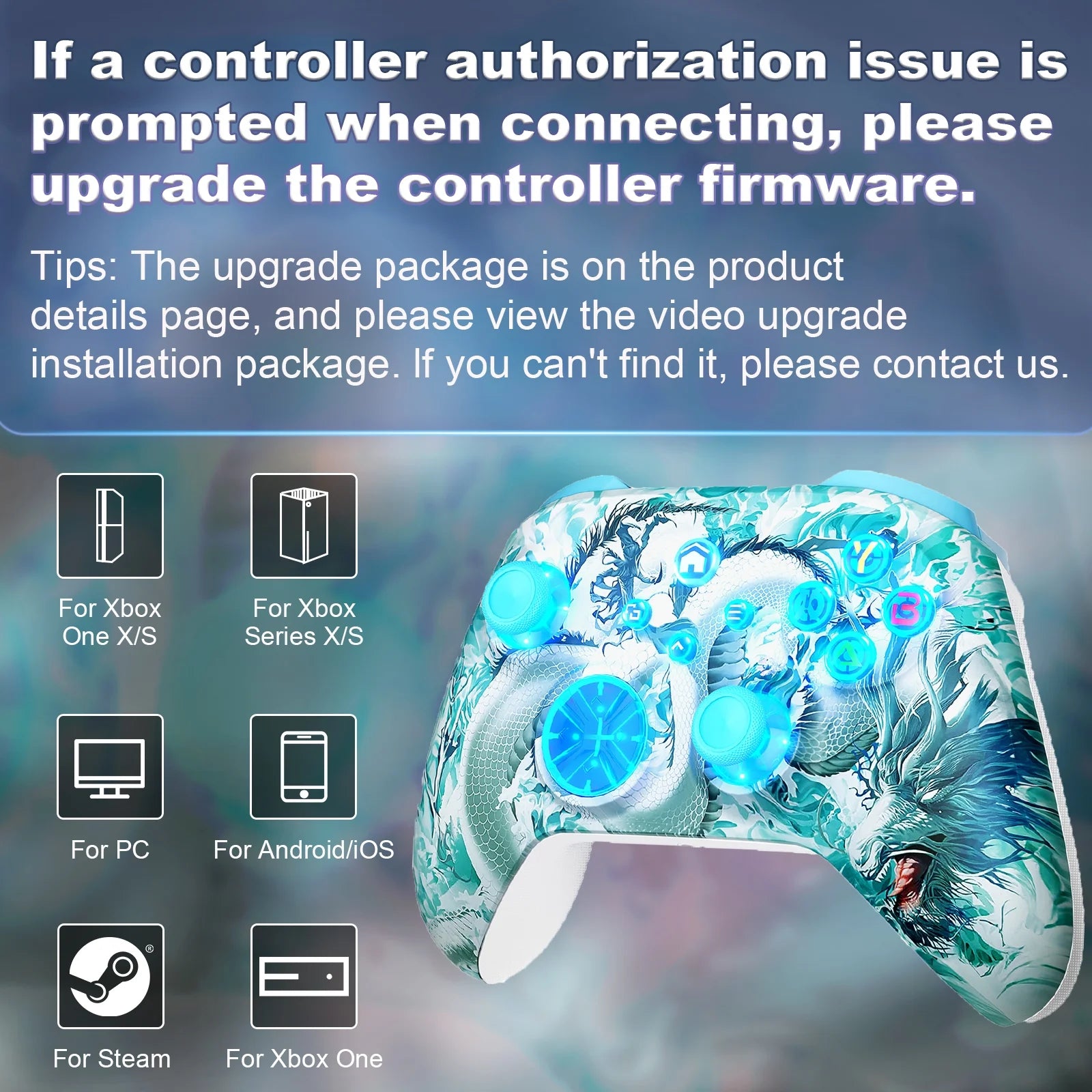 RGB Xbox Controller Wireless for Pc/Xbox(Upgrade Needed for Xbox)Game Controller Compatible with Xbox One S/Xbox Series X/S & Windows 10, Wireless Gaming Joystick with Turbo Function