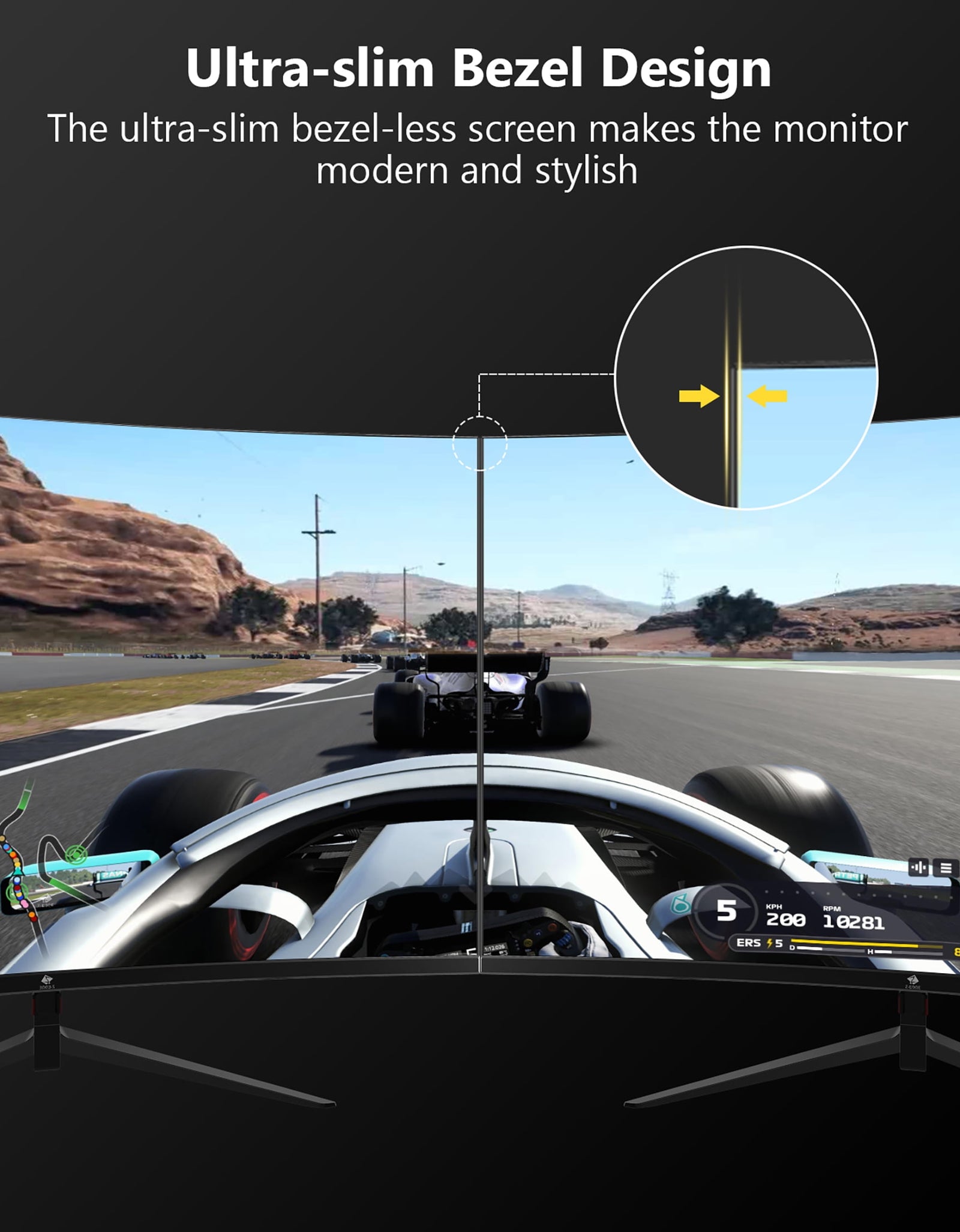 UG24 24-Inch Curved Gaming Monitor 180Hz(Dp) 144Hz(Hdmi) 1Ms Full HD 1920X1080 HDMI DP Port