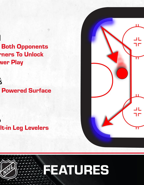 Load image into Gallery viewer, Power Play Pro 84&quot; Indoor Air Hockey Table with Overhead Projection LED Scoring and Light-Up Power Corners
